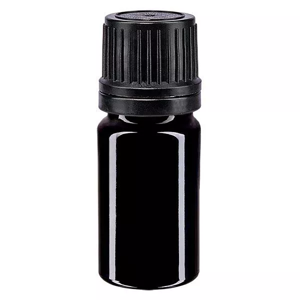 Apothekenflasche violett 5ml Schraubverschluss schwarz Giessring Originalitätsverschluss Apothekenflasche violett 5ml Schraubverschluss schwarz Giessring Originalitätsverschluss