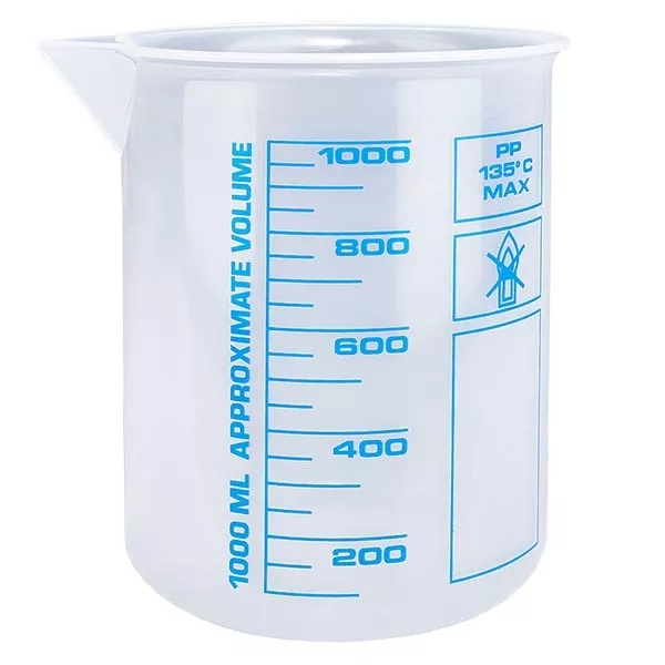 1000ml Messbecher (Griffinbecher) PP, antistatisch 1000ml Messbecher (Griffinbecher) PP, antistatisch