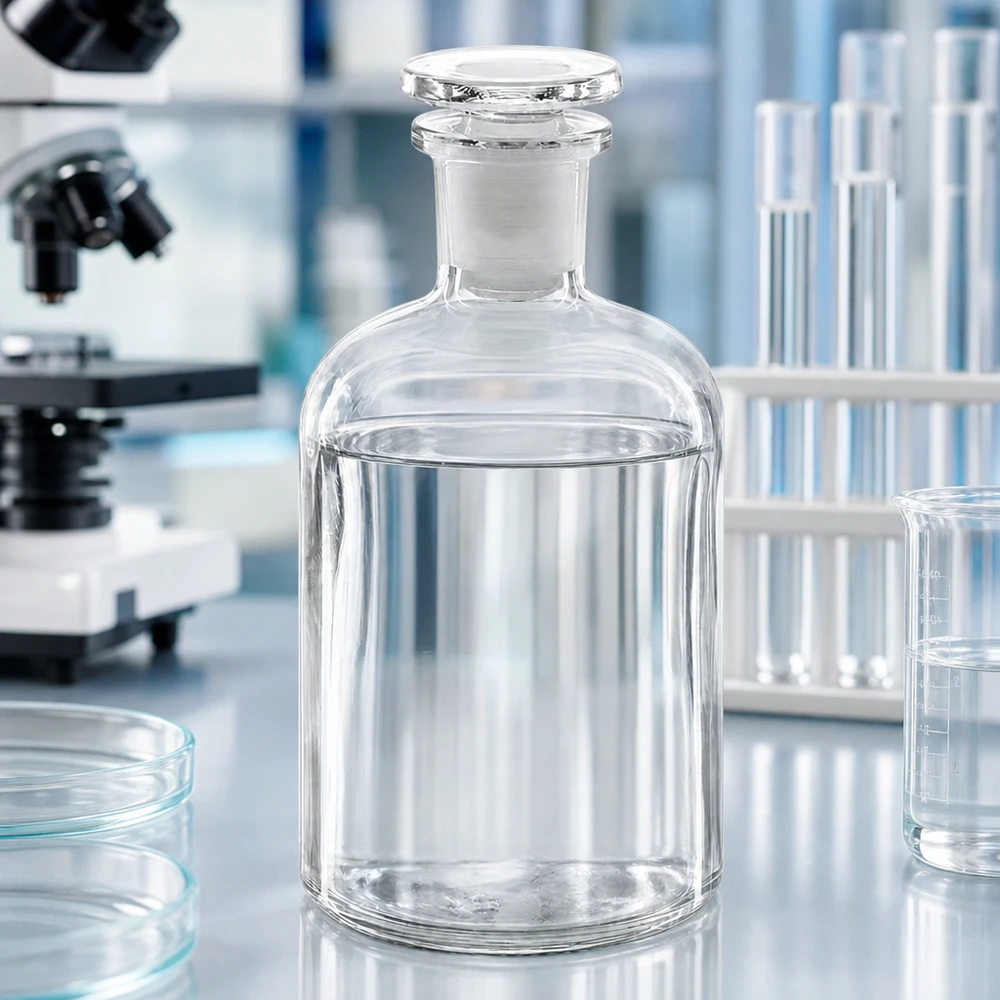Rundschulterflasche Glas 250ml klar Enghals mit Stopfen für Destillate und Essenzen