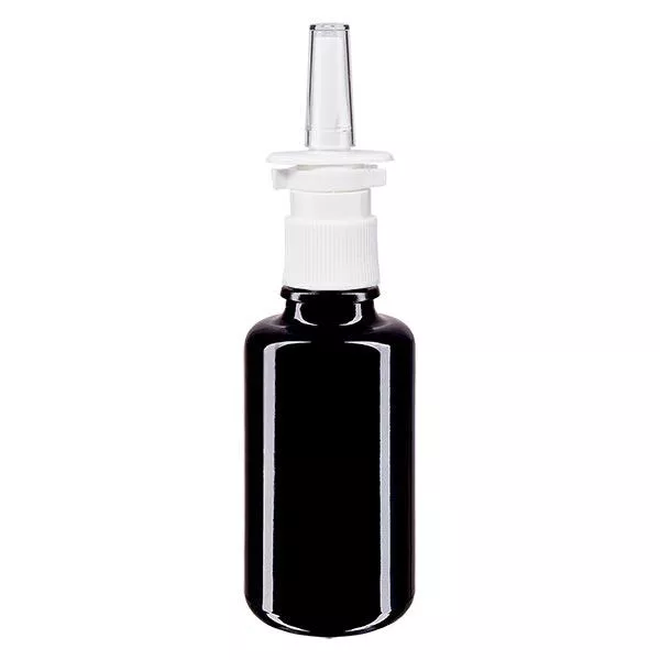Apothekenflasche violett 30ml Nasenzerstäuber weiß Standard Apothekenflasche violett 30ml Nasenzerstäuber weiß Standard