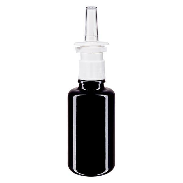 Apothekenflasche violett 30ml Nasenzerstäuber weiß Standard