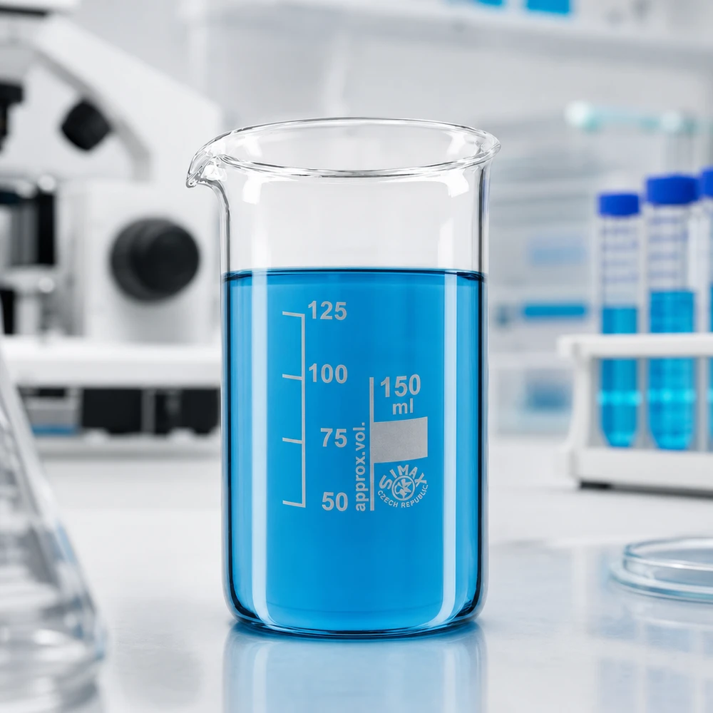 Becherglas 150ml Borosilikatglas, hohe Form Chemieglas Becherglas 150ml Borosilikat mit Volumenmarkierungen 50 bis 125ml
