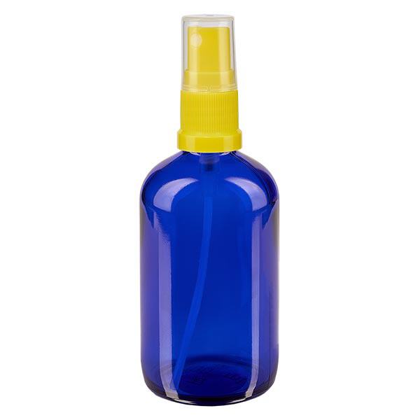 Apothekenflasche blau 100ml Sprayaufsatz gelb Apothekenflasche blau 100ml Sprayaufsatz gelb