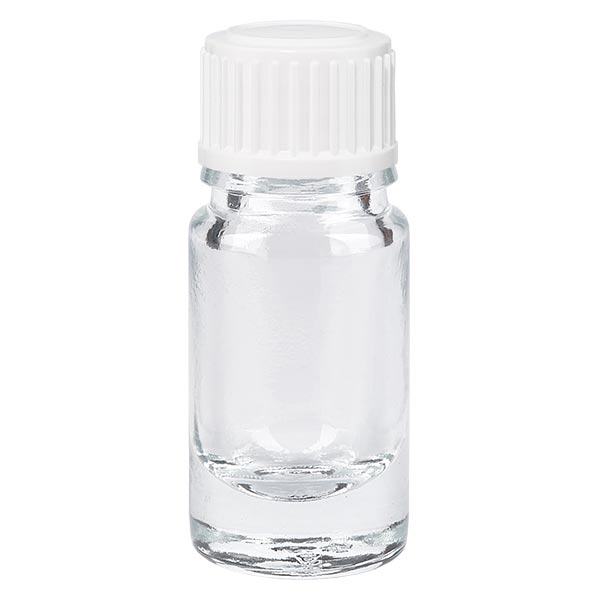 Apothekenflasche klar 5ml Schraubverschluss weißchwarz Globuli Standard Apothekenflasche klar 5ml Schraubverschluss weißchwarz Globuli Standard