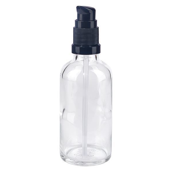 Apothekenflasche klar 50ml PumpVerschluss schwarz Standard
