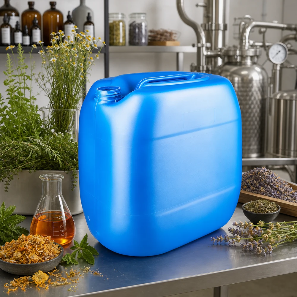 30 Liter Kanister blau aus hochdichtem Polyethylen ohne Deckel für ätherische Öle und Extrakte
