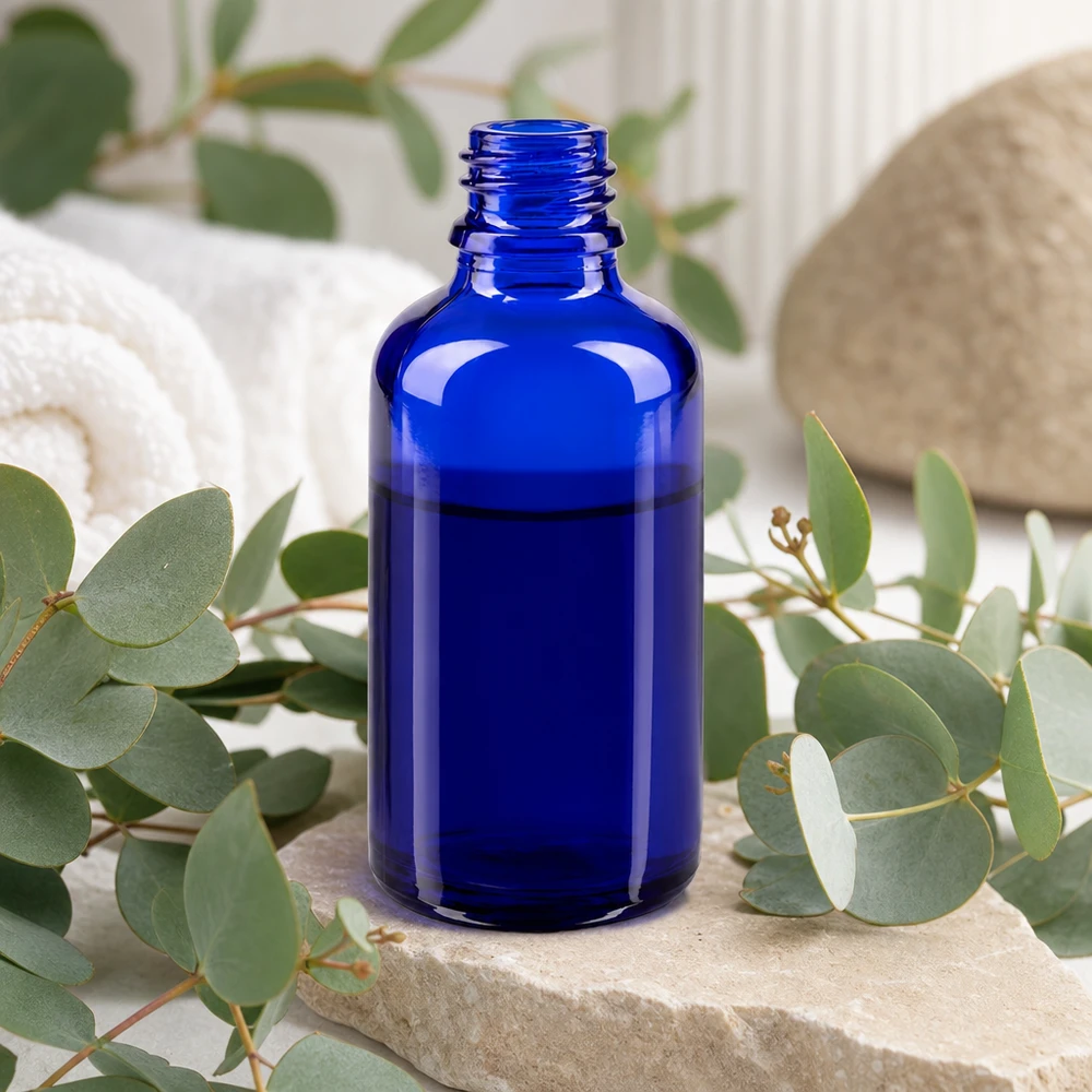 Tropfflasche 50ml DIN 18 BLAUGLAS Hochwertige blaue Glasflasche 50ml ApoGlas ideal für DIY-Kosmetik und selbstgemachte Tinkturen