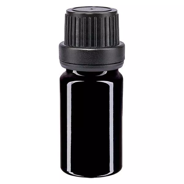 Apothekenflasche violett 5ml Schraubverschluss schwarz Dichteinlage Originalitätsverschluss Apothekenflasche violett 5ml Schraubverschluss schwarz Dichteinlage Originalitätsverschluss