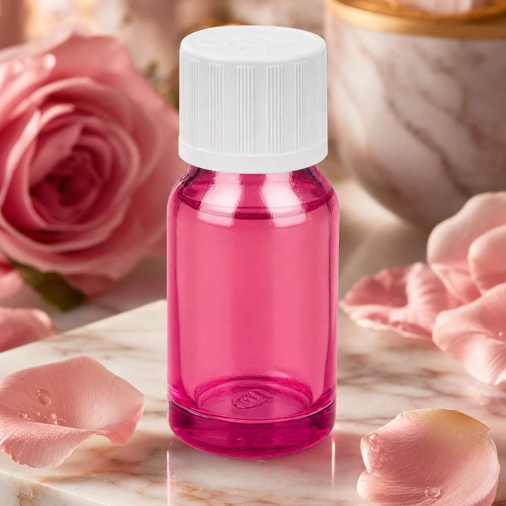 10ml Flasche 11mm Schraubverschluss weiß Standard Kindersicher PurpleLine UT18/10 Violette Glasflasche 10ml für DIY-Kosmetik und selbstgemachte Hautpflegeprodukte