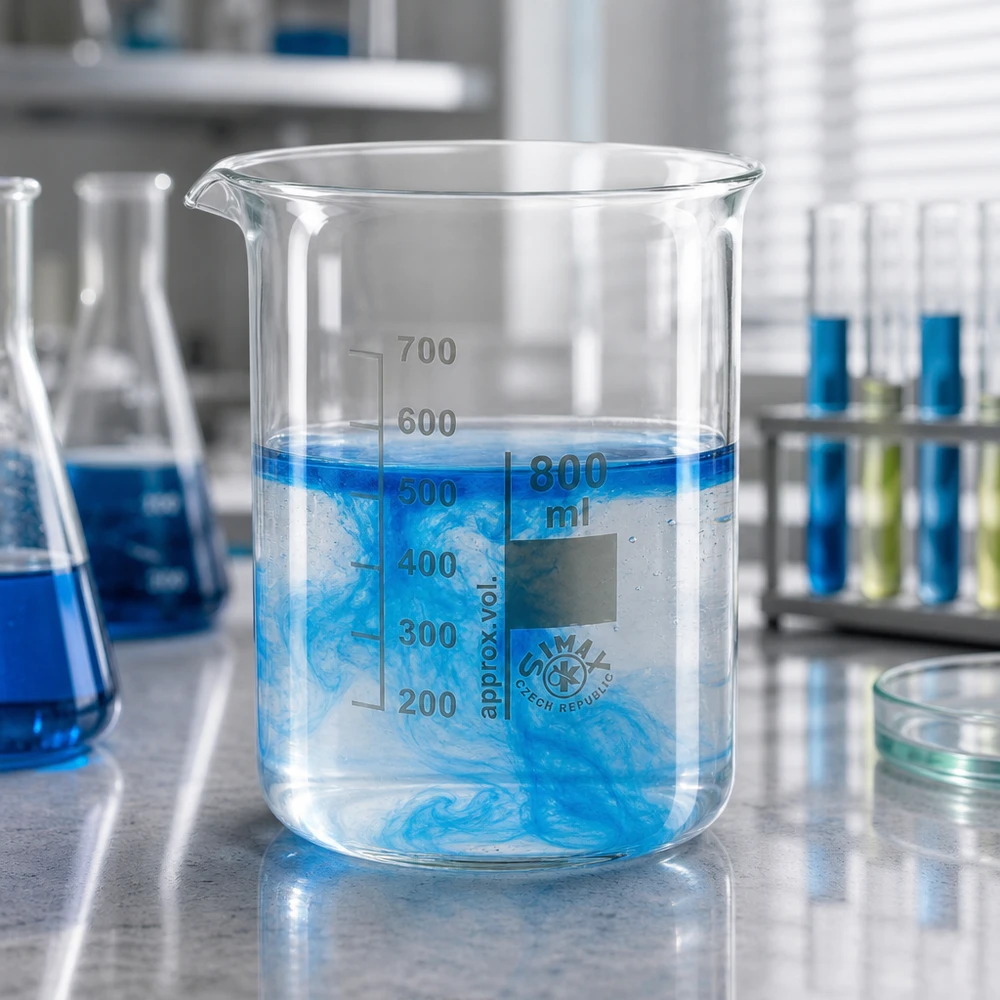 Becherglas 800ml Borosilikatglas, niedrige Form Präzisions-Becherglas 800ml niedrige Form aus Borosilikatglas mit klarer Volumen-Graduierung
