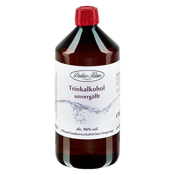 1000ml Weingeist (Trinkalkohol) 96% Doktor-Klaus