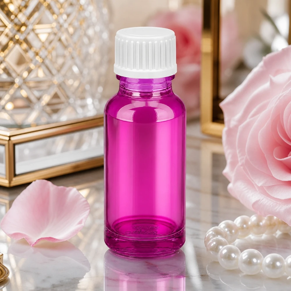 20ml Tropfflasche 0.9mm weiss Standard PurpleLine. UT18/20 Lichtdurchlässige 20ml Tropfflasche Purple perfekt für DIY Kosmetik und Mischungen