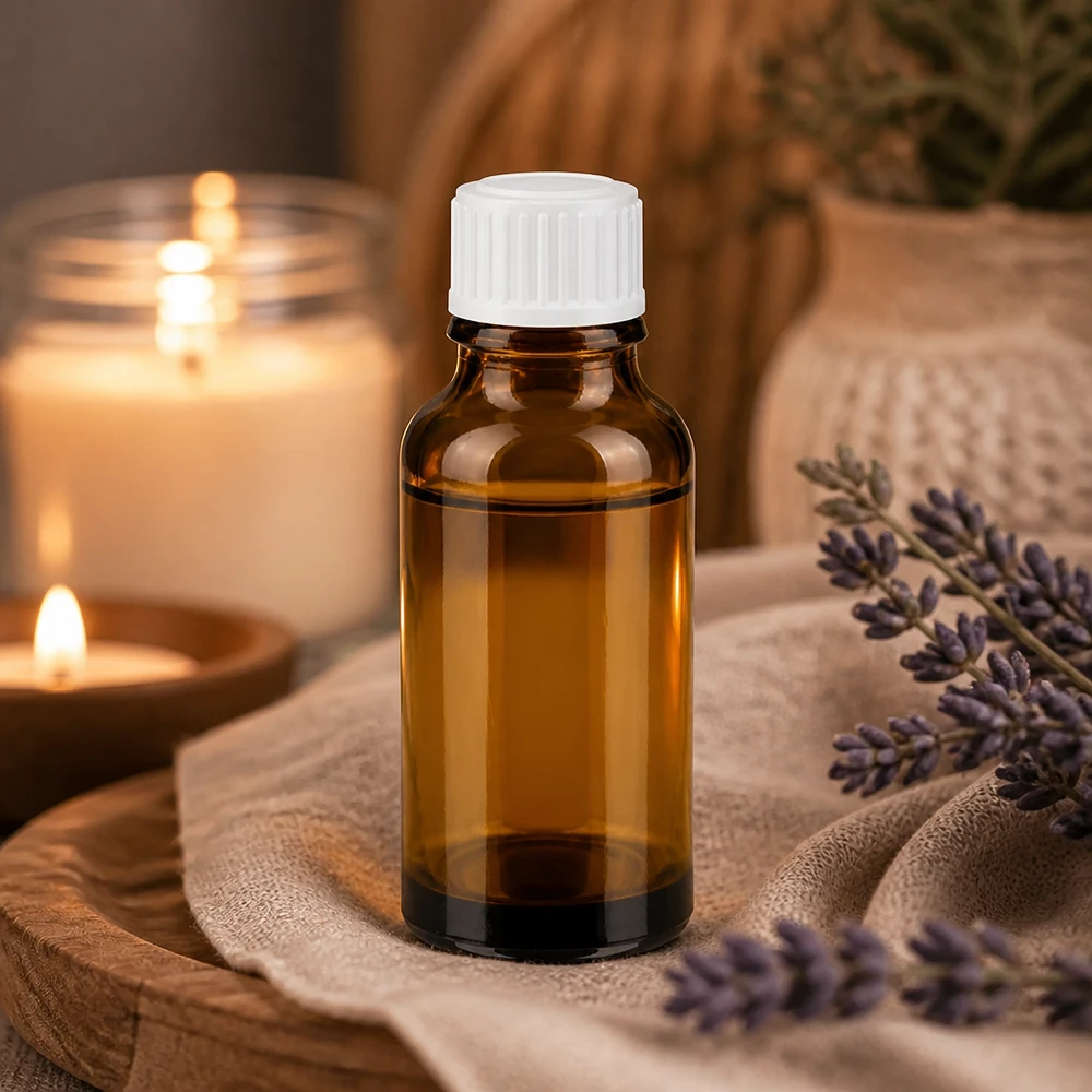 20ml ApoGlas Flasche in Braunglas mit 0,9mm Tropfaufsatz für Aromatherapie und Wellness