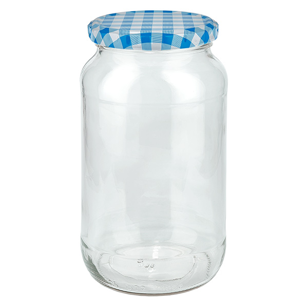 1062ml Rundglas + BasicSeal Deckel blau/weiß UNiTWIST