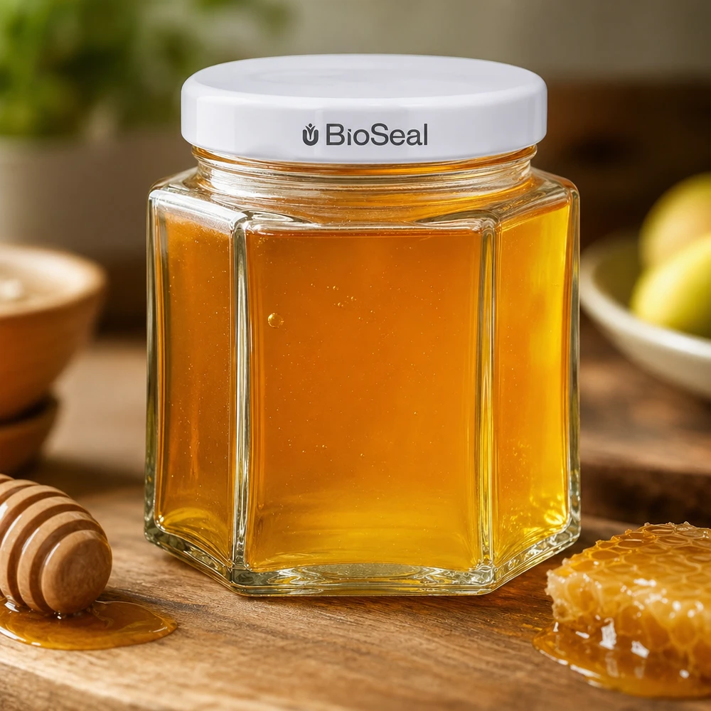 47ml Hexaglas mit BioSeal Deckel weiß UNiTWIST