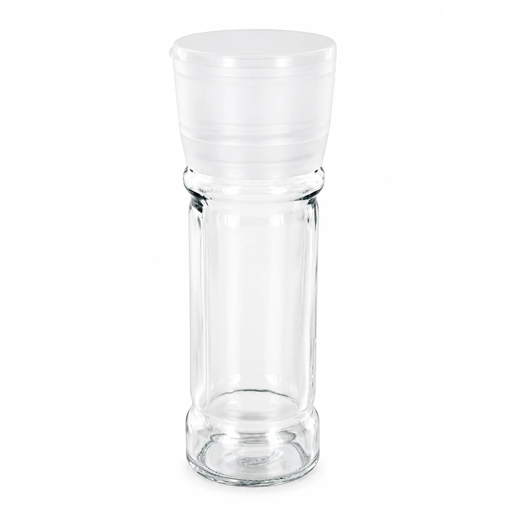 Salz-/Gewürzglas 100ml mit Mühle Vario weiß Salz-/Gewürzglas 100ml mit Mühle Vario weiß