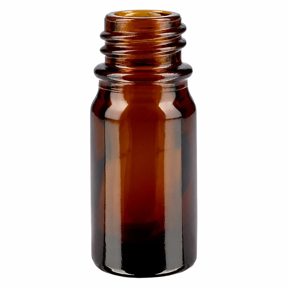 Tropfflasche 5 ml DIN 18 aus Braunglas Kompakte 5ml Apothekenflasche mit Schraubgewinde und klassischer brauner Glasoptik
