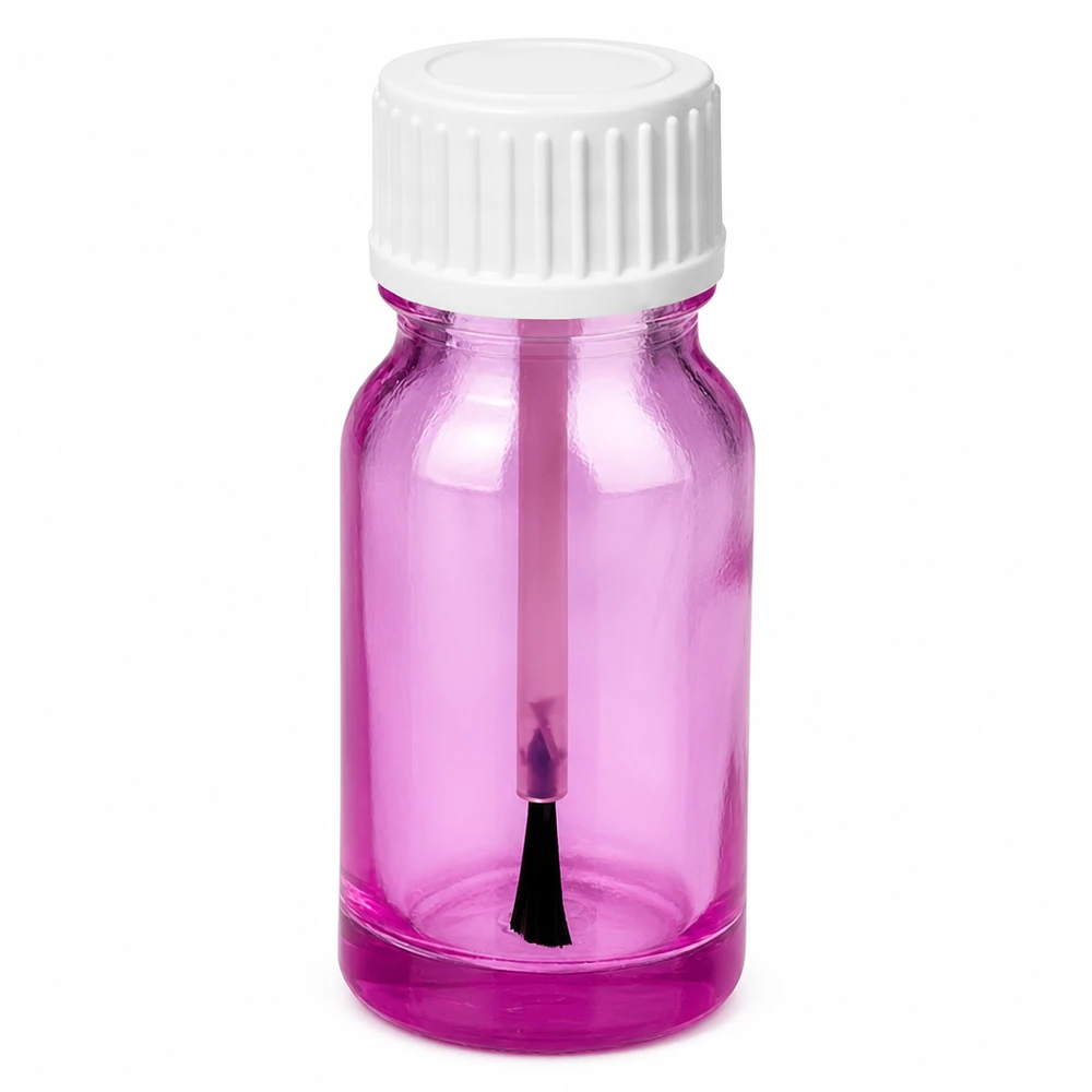 10ml Pinselflasche weiss Standard PurpleLine UT18/10 10ml Glasflasche mit Pinselverschluss in lila transparent PurpleLine Serie