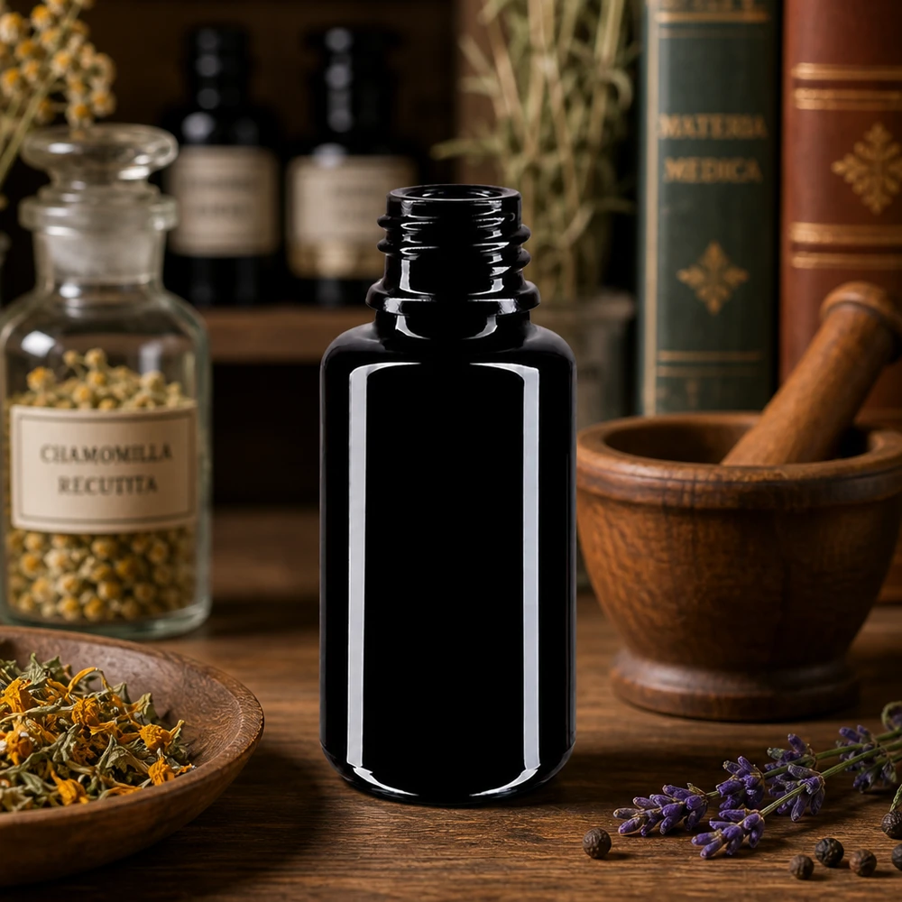 Violettglas Flasche 20ml DIN 18 (Mironglas) Tropfflasche Orion 20ml aus UV-schützendem Violettglas für maximale Wirkstofferhaltung