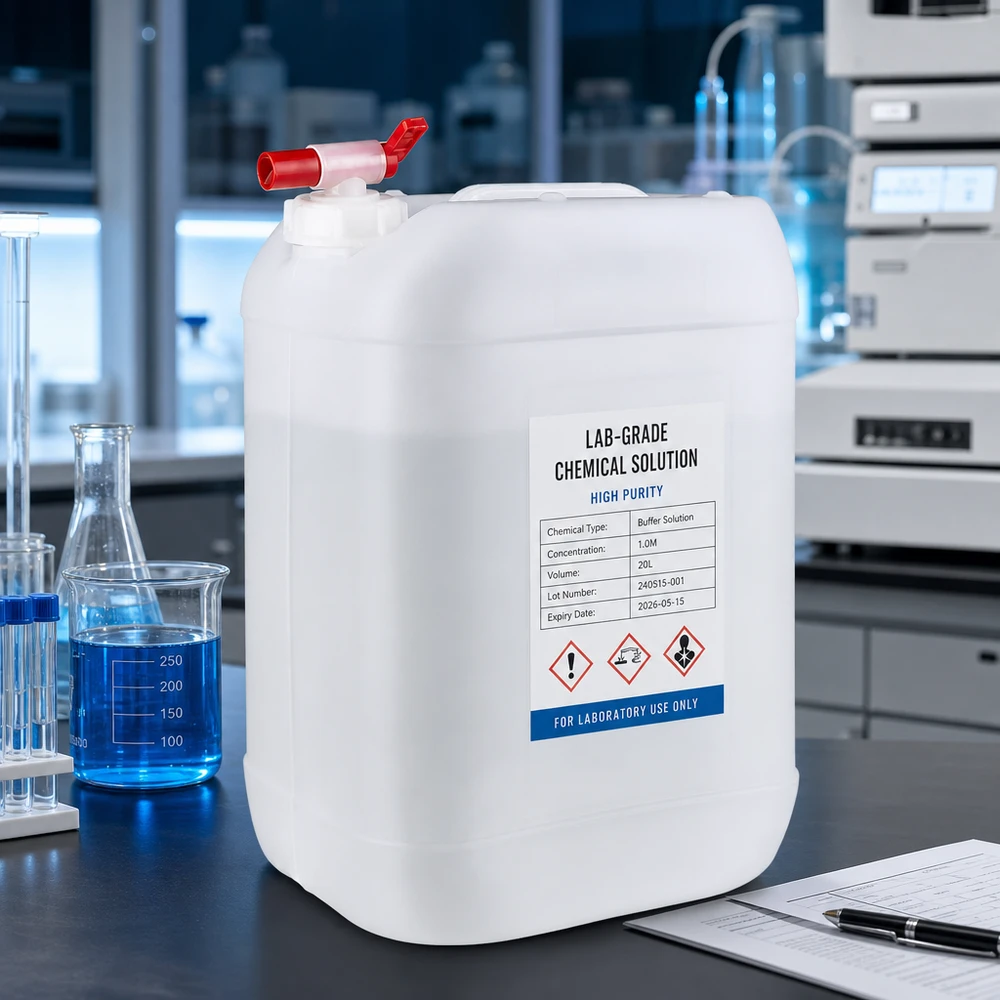 Rechteckiger Großkanister 25 Liter weißer HDPE Behälter mit Auslaufventil