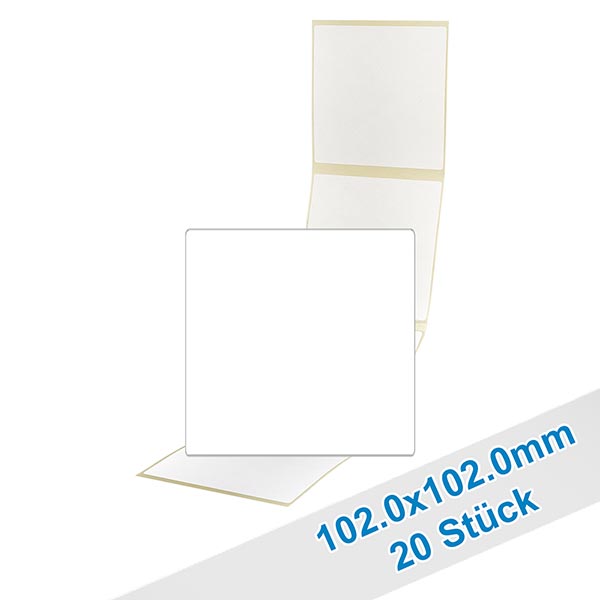 20er Pack Etiketten 102 x 102mm zum Beschriften 20er Pack Etiketten 102 x 102mm zum Beschriften