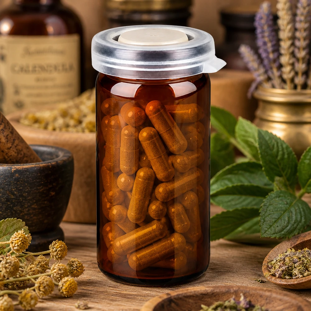 Rollrandglas 10ml Braunglas als Kräutermedizin Aufbewahrungsbehälter mit Kunststoffdeckel