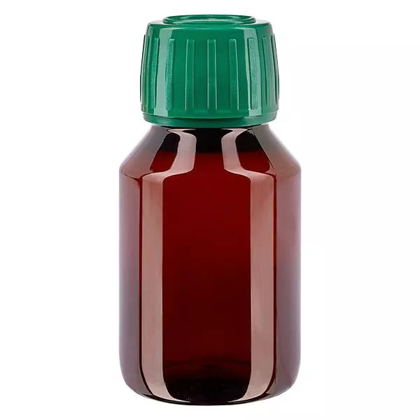 PET Flasche 50ml mit grünem Verschluss Originalitätsverschluss PET Flasche 50ml mit grünem Verschluss Originalitätsverschluss