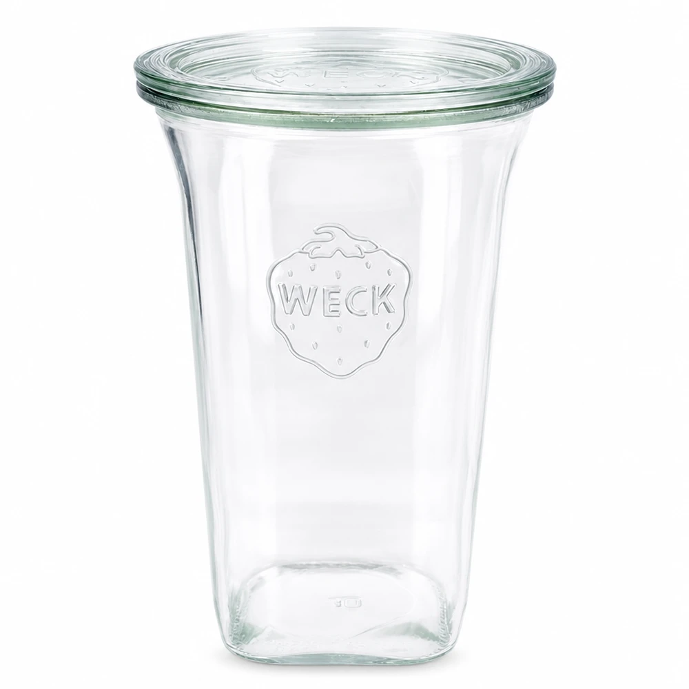 WECK 795ml Quadroglas Einmachglas mit Glasdeckel RR100 transparent quadratisch für Einkochen und Aufbewahrung