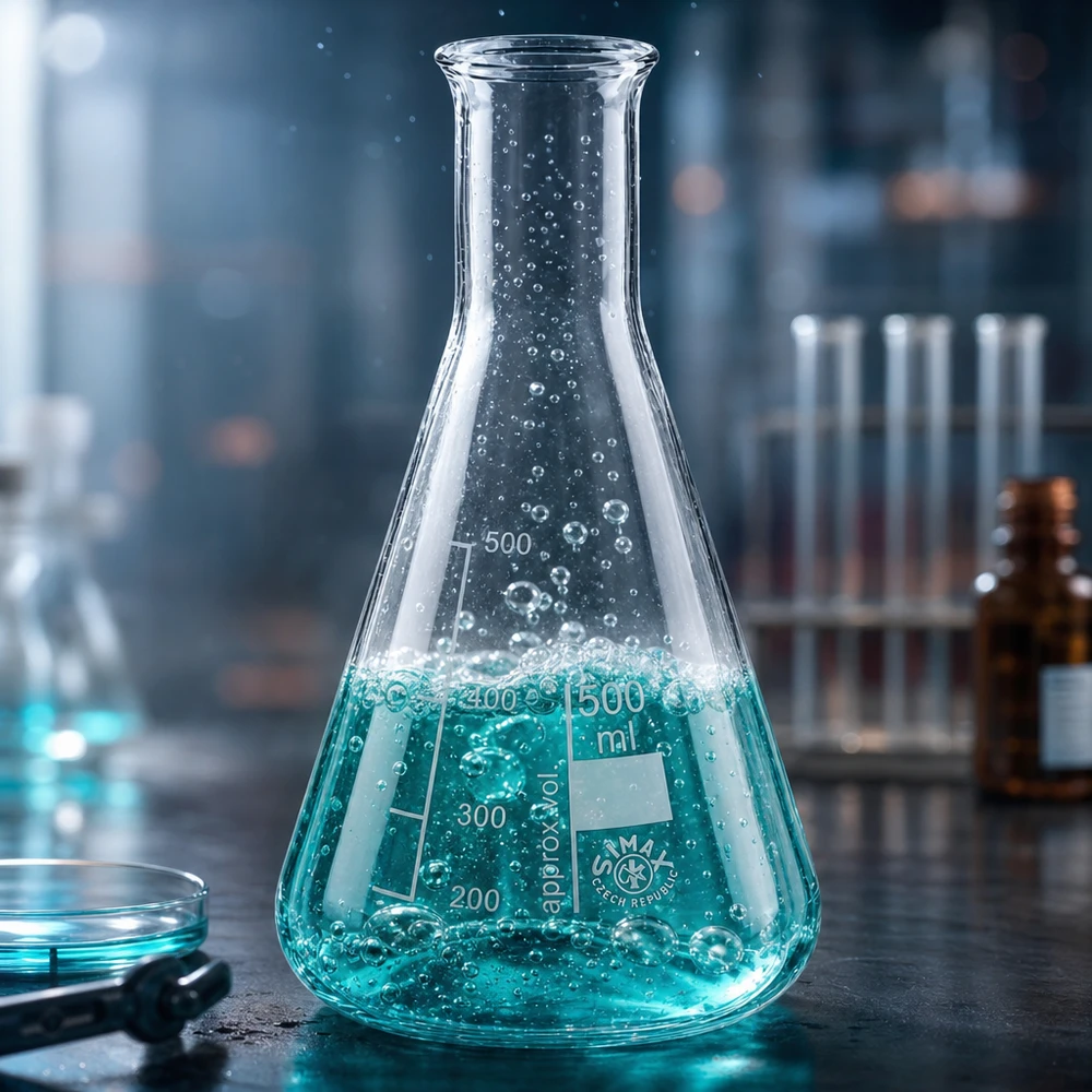 Erlenmeyerkolben 500ml Enghals 500ml Glaskolben mit Enghals ideal für chemische Reaktionen und Titrationen im Labor