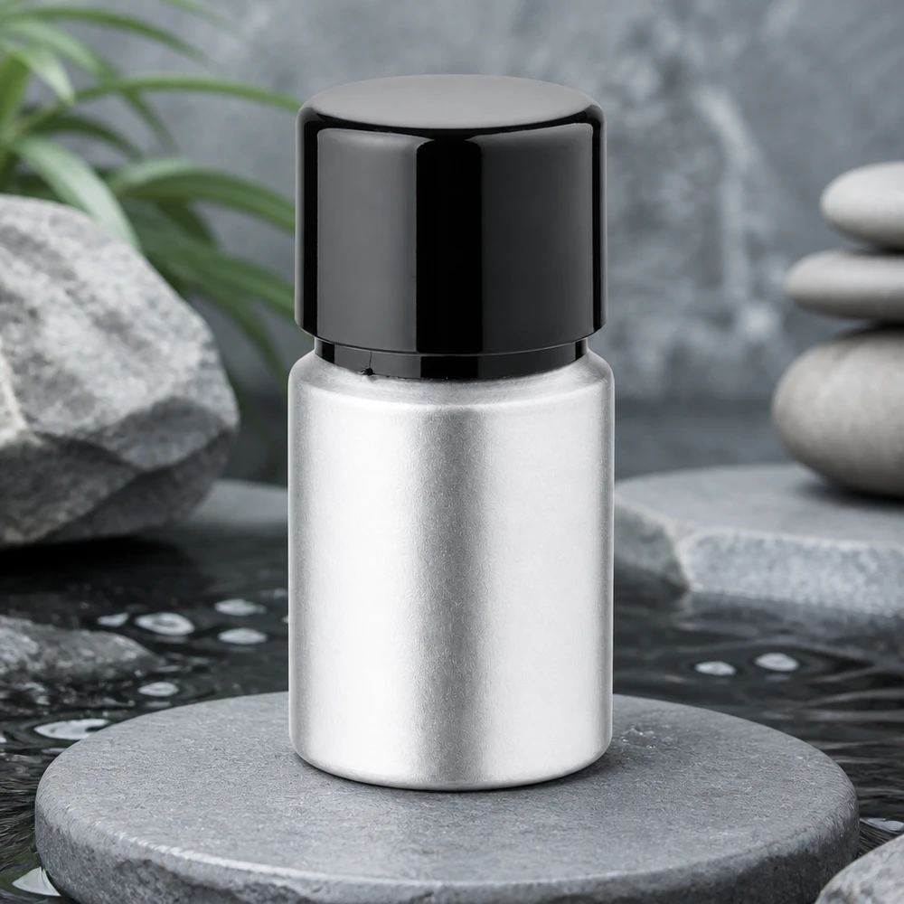 10ml gebeizte Aluflasche mit Schraubkappe Nachfüllbare 10ml Aluflasche mit gebeizter Finish - umweltfreundliche Verpackungslösung für Flüssigkeiten