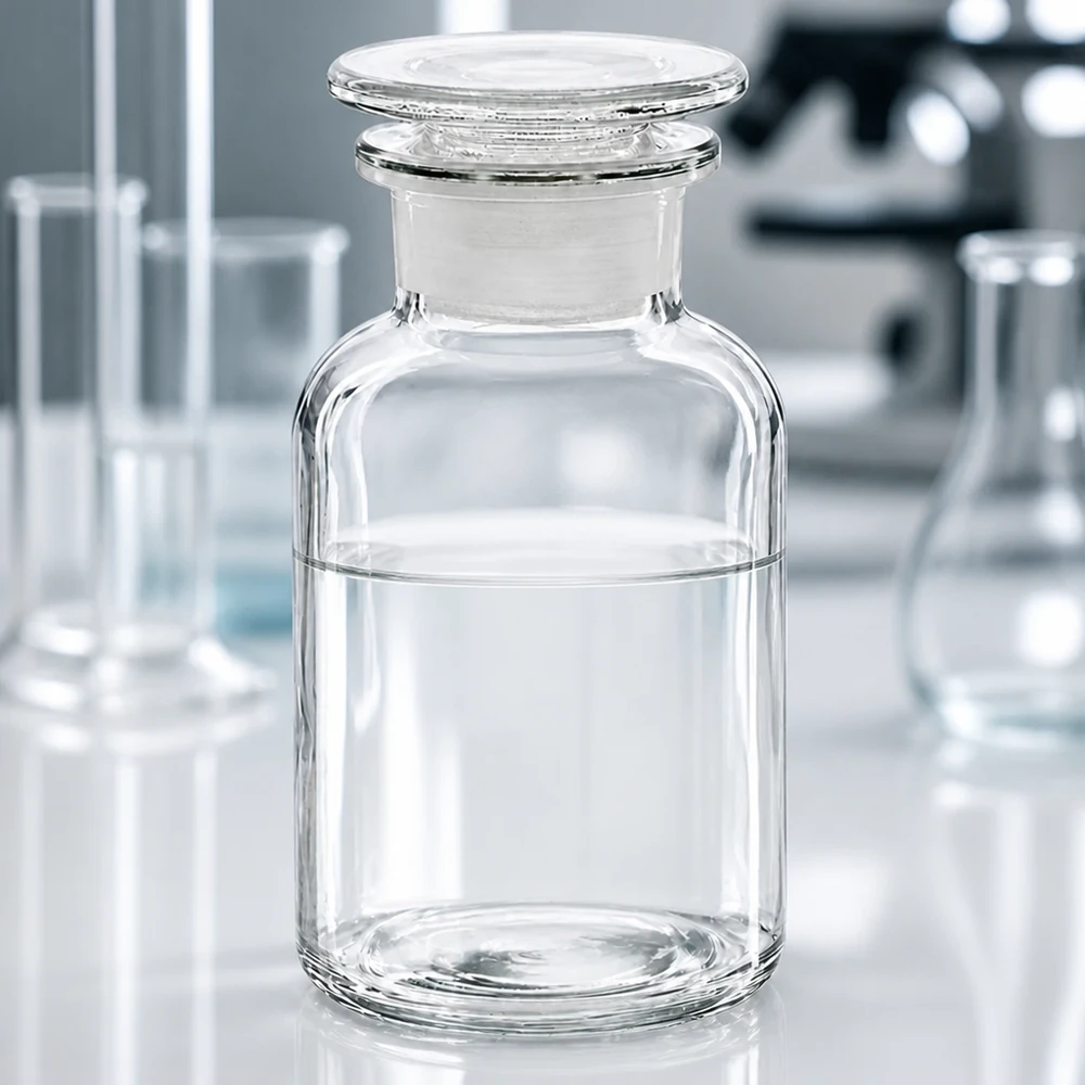 Rundschulterfl. 250ml klar Weithals Glasstopfen Apothekerflasche Weithals 250ml klar mit flachem Glasstopfen für Reagenzien geeignet