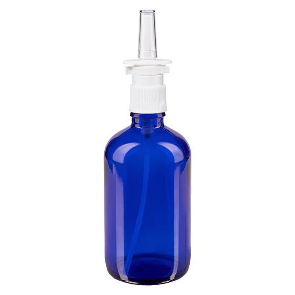 Apothekenflasche blau 100ml Nasenzerstäuber weiß Standard Apothekenflasche blau 100ml Nasenzerstäuber weiß Standard