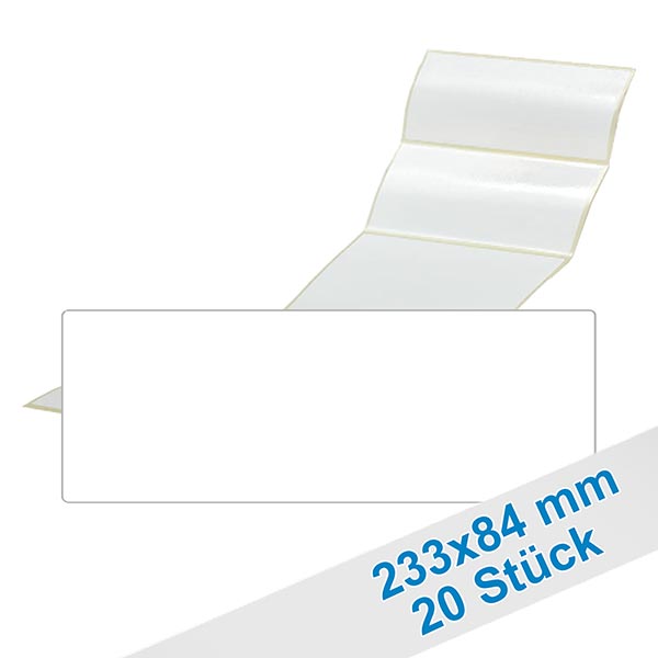 20er Pack Etiketten 84 x 233mm zum Beschriften 20er Pack Etiketten 84 x 233mm zum Beschriften