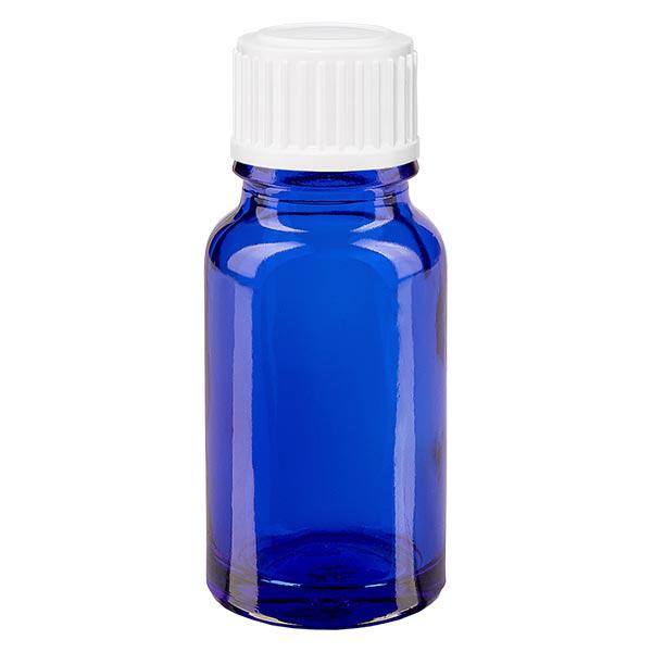 Apothekenflasche blau 10ml Tropfverschluss weiß 0.8mm Standard