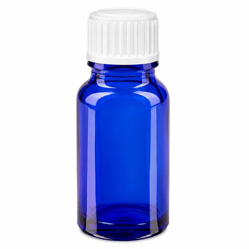 Apothekenflasche blau 10ml Schraubverschluss weiß Globuli Standard Kleine blaue Apothekenfl asche 10ml aus hochwertigem Apothekenglas mit Tropfverschluss