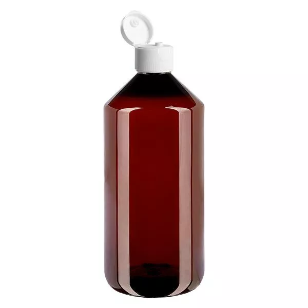 PET Flasche 1000ml mit weißem KlappVerschluss PET Flasche 1000ml mit weißem KlappVerschluss