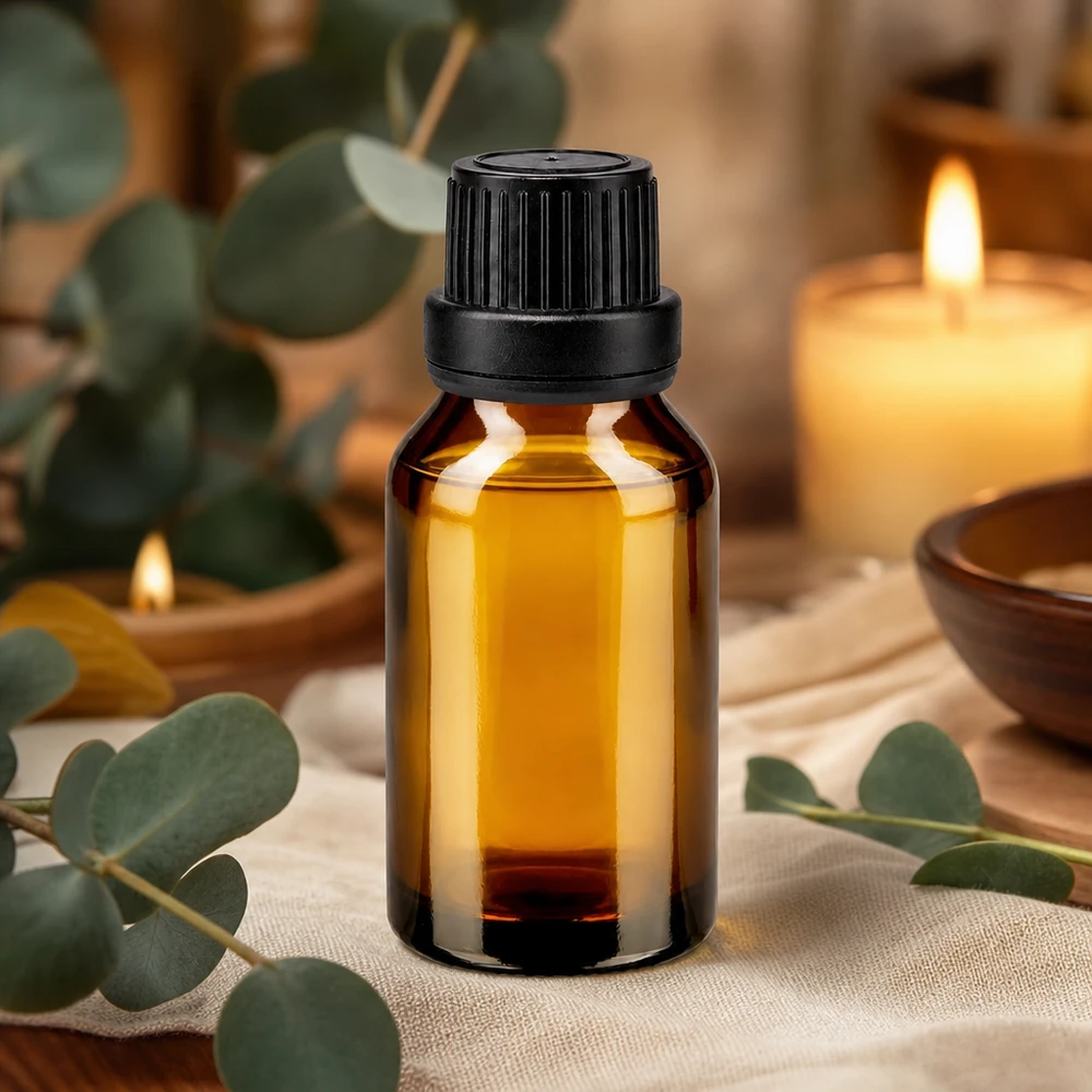 Kleine braune Tropfflasche 15ml aus Apothekenglas mit engen 2mm Dosieröffnung