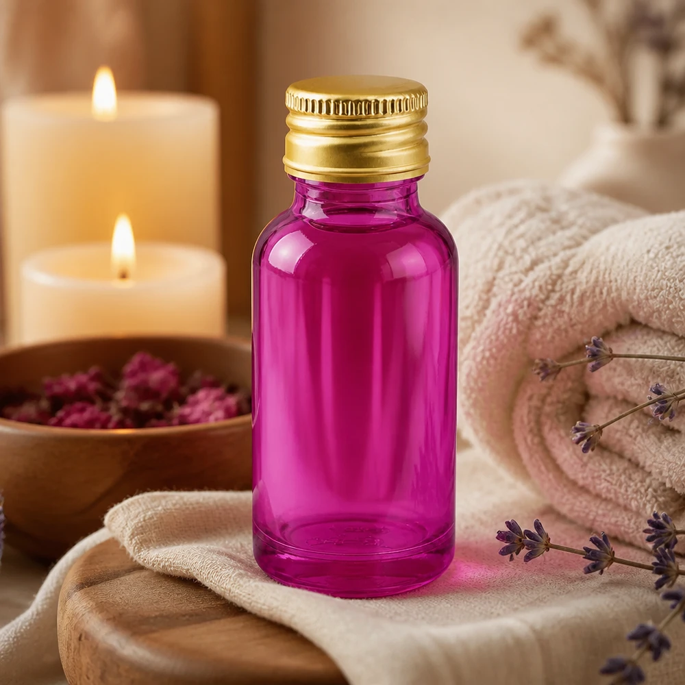 20ml Flasche 11mm Schraubverschluss Alu-Gold Standard PurpleLine. UT18/20 Robuste 20ml Flasche in sattem Violett mit korrosionsbeständigem Goldverschluss für Langzeitlagerung