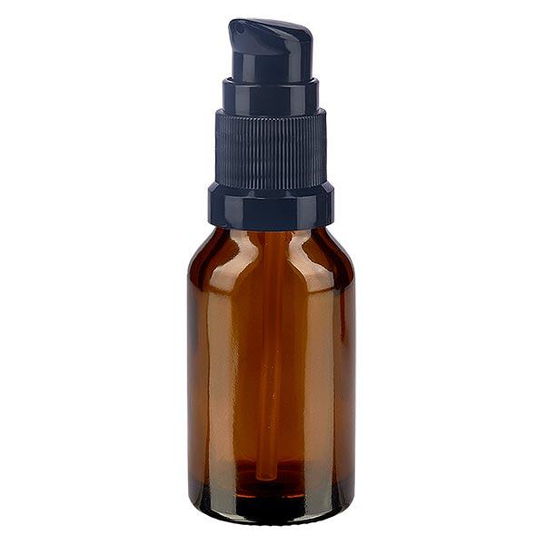 Apothekenflasche braun 15ml PumpVerschluss schwarz Standard Apothekenflasche braun 15ml PumpVerschluss schwarz Standard