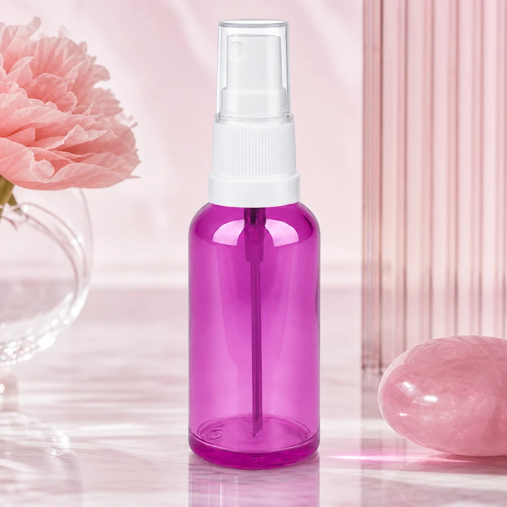 50ml Sprayflasche weiss/transparent Standard PurpleLine UT18/50 Kompakte 50ml Pumpflasche transparent lila für unterwegs und Reisen