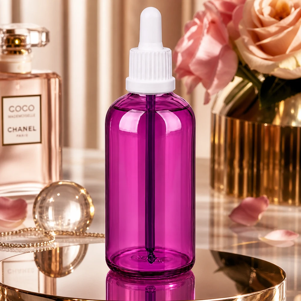 100ml Pipettenflasche weiss Originalität Schraubverschlusserschluss PurpleLine UT18/100 100ml Pipettenflasche transparent lila mit UT18 Gewinde für professionelle Dosierung