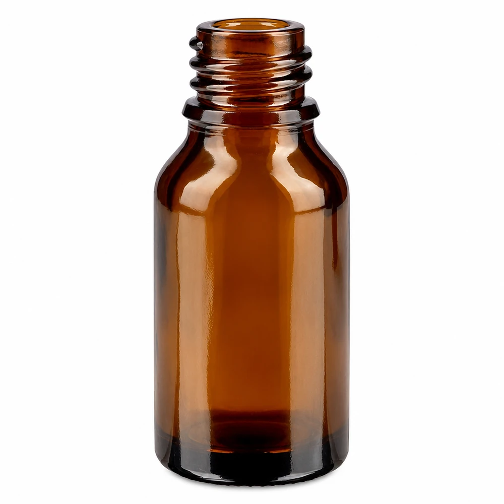 ApoGlas Braunglasflasche 15ml mit breitem Hals für präzise Dosierung von Tinkturen