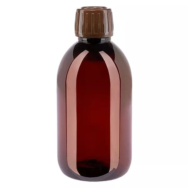 PET Flasche 250ml mit braunem Verschluss Originalitätsverschluss PET Flasche 250ml mit braunem Verschluss Originalitätsverschluss