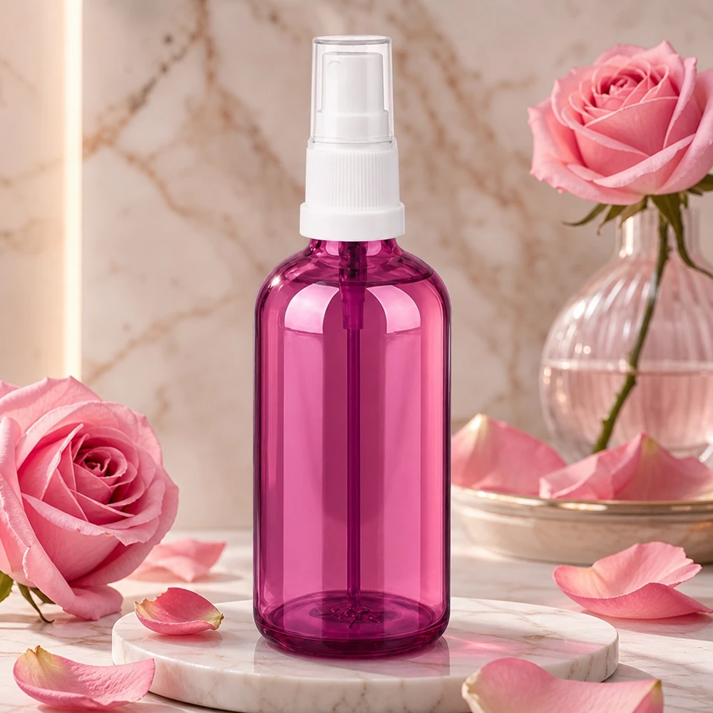 100ml Sprayflasche weiss/transparent Standard PurpleLine UT18/100 Hochwertige Kunststoff-Sprühflasche 100ml mit praktischem Pumpverschluss lila
