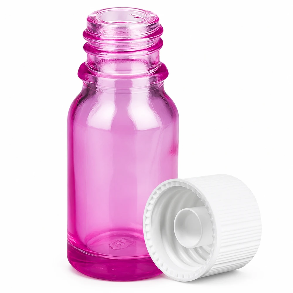 10ml Flasche 11mm Schraubverschluss weiss Standard PurpleLine UT18/10 Violette 10ml Glasflasche mit kindersicherem Verschluss optimal für Laborproben und Extrakte