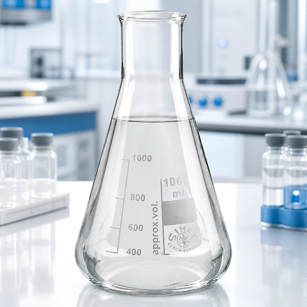 Glaskolben 200ml mit Weithals und konischer Form für optimales Mischen