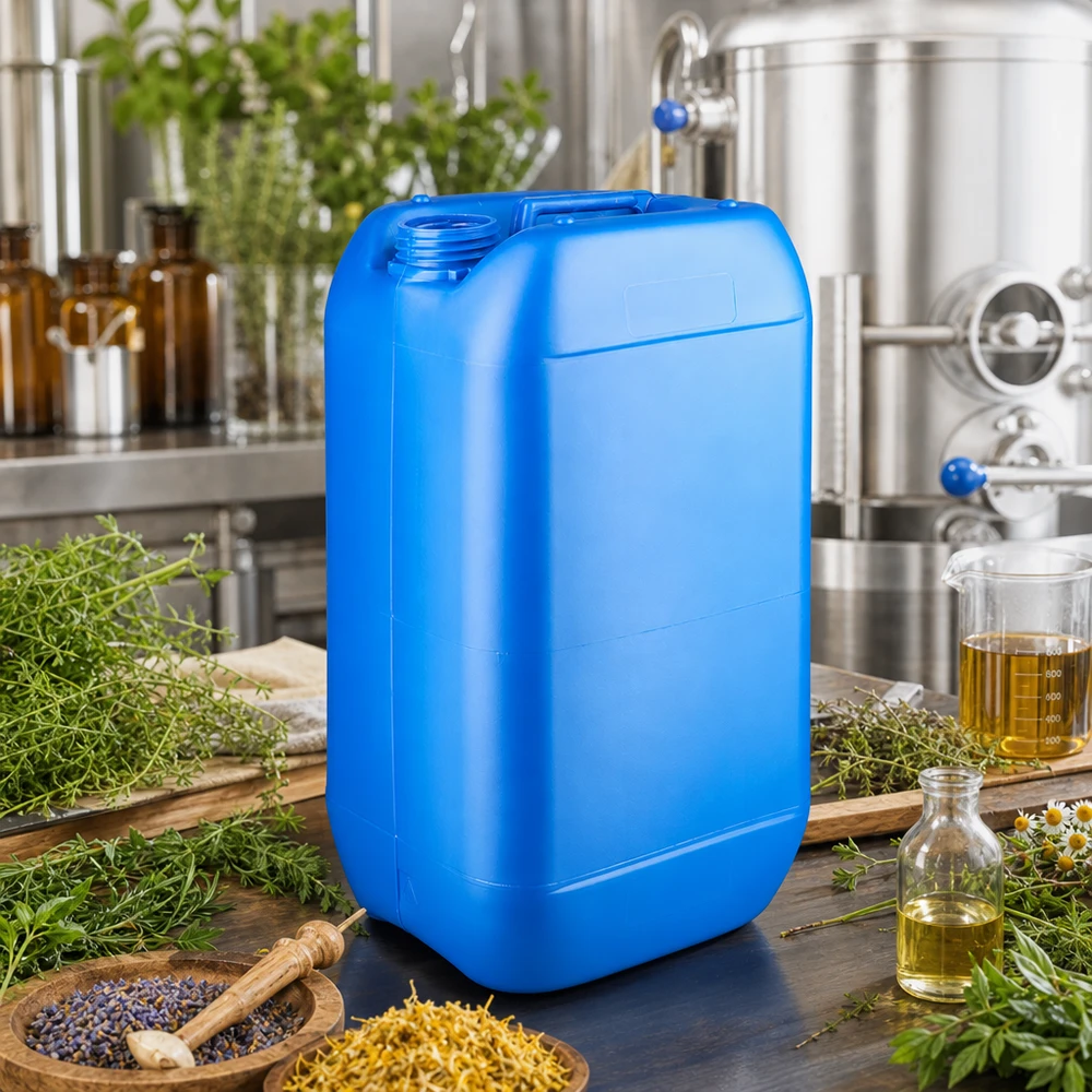Kanister 15 Liter blau ohne Verschluss Leichtgewichtiger Hohlkanister 15 L in Blau ohne Deckel für Naturkosmetik und Pharmaproduktion
