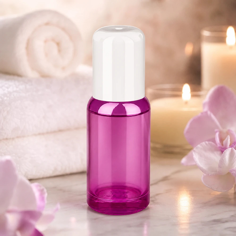 20ml Roll-On Flasche weiss Standard PurpleLine UT18/20 Handliche 20ml Roll-On Flasche in PurpleLine Design für mobile Parfum und Aromatherapie