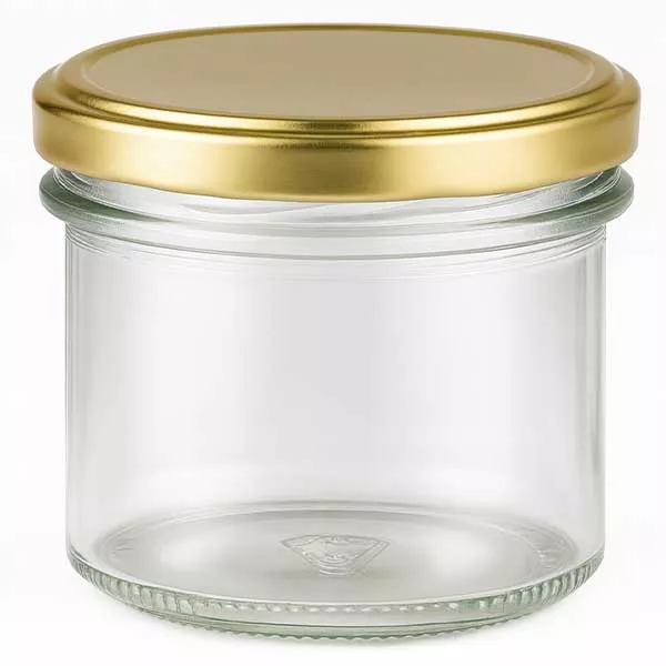125ml Sturzglas mit BasicSeal Deckel gold UNiTWIST 125ml Sturzglas leer mit goldenem BasicSeal Deckel UNiTWIST für Marmelade und Konserven