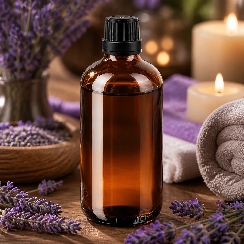 Apothekenflasche braun 100ml Tropfverschluss Premium 2mm schwarz Originalitätsverschluss 100ml Tropfflasche aus Apothekerglas mit OV-Verschluss schwarz für Aromatherapie und Wellness